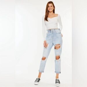Kancan paper bag waist jeans